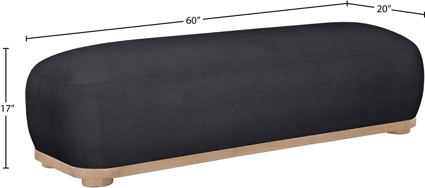 beverwil black chenille fabric bench