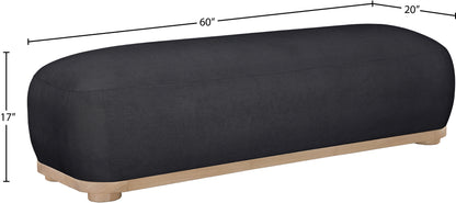 Beverwil Black Chenille Fabric Bench