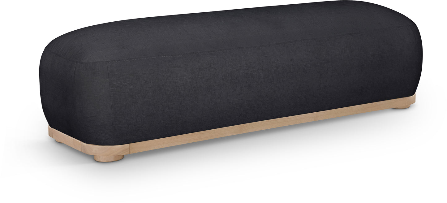 beverwil black chenille fabric bench