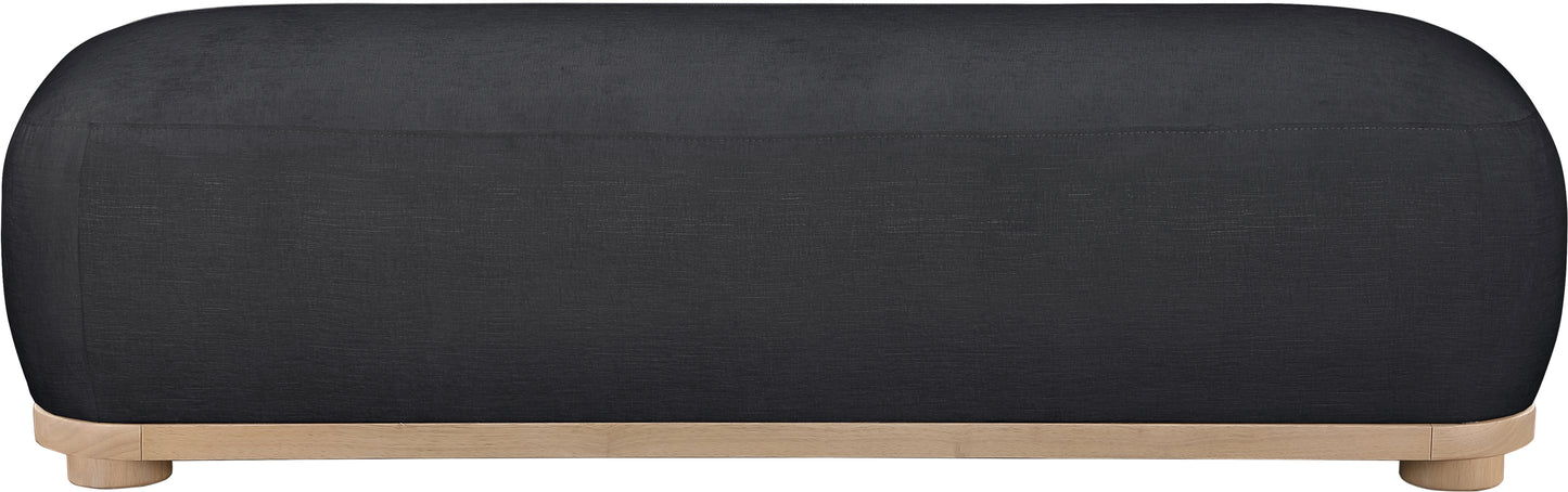 beverwil black chenille fabric bench