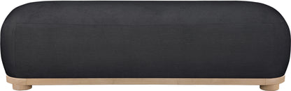 Beverwil Black Chenille Fabric Bench