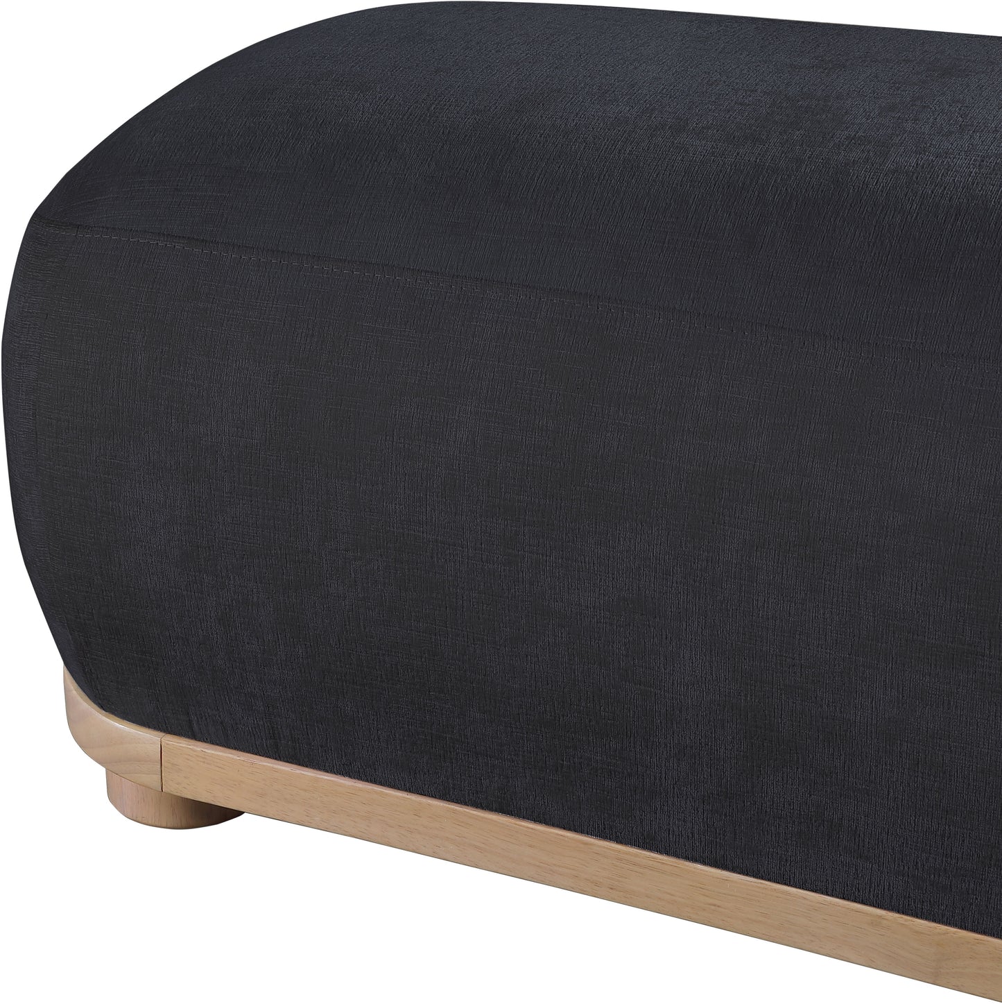 beverwil black chenille fabric bench