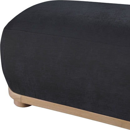 Beverwil Black Chenille Fabric Bench