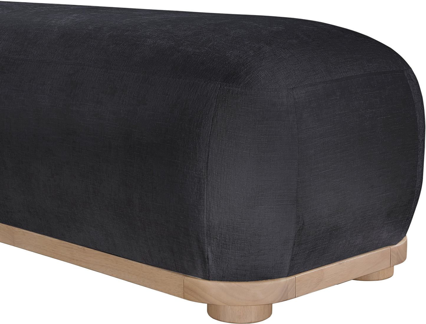 beverwil black chenille fabric bench