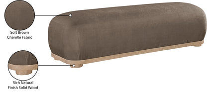 Beverwil Brown Chenille Fabric Bench