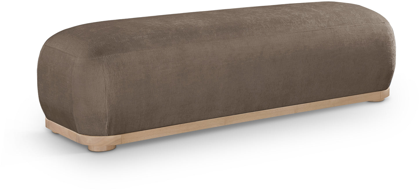 beverwil brown chenille fabric bench