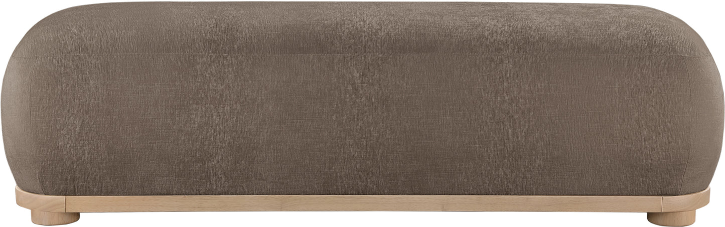 beverwil brown chenille fabric bench