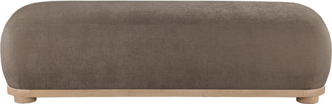 Beverwil Brown Chenille Fabric Bench