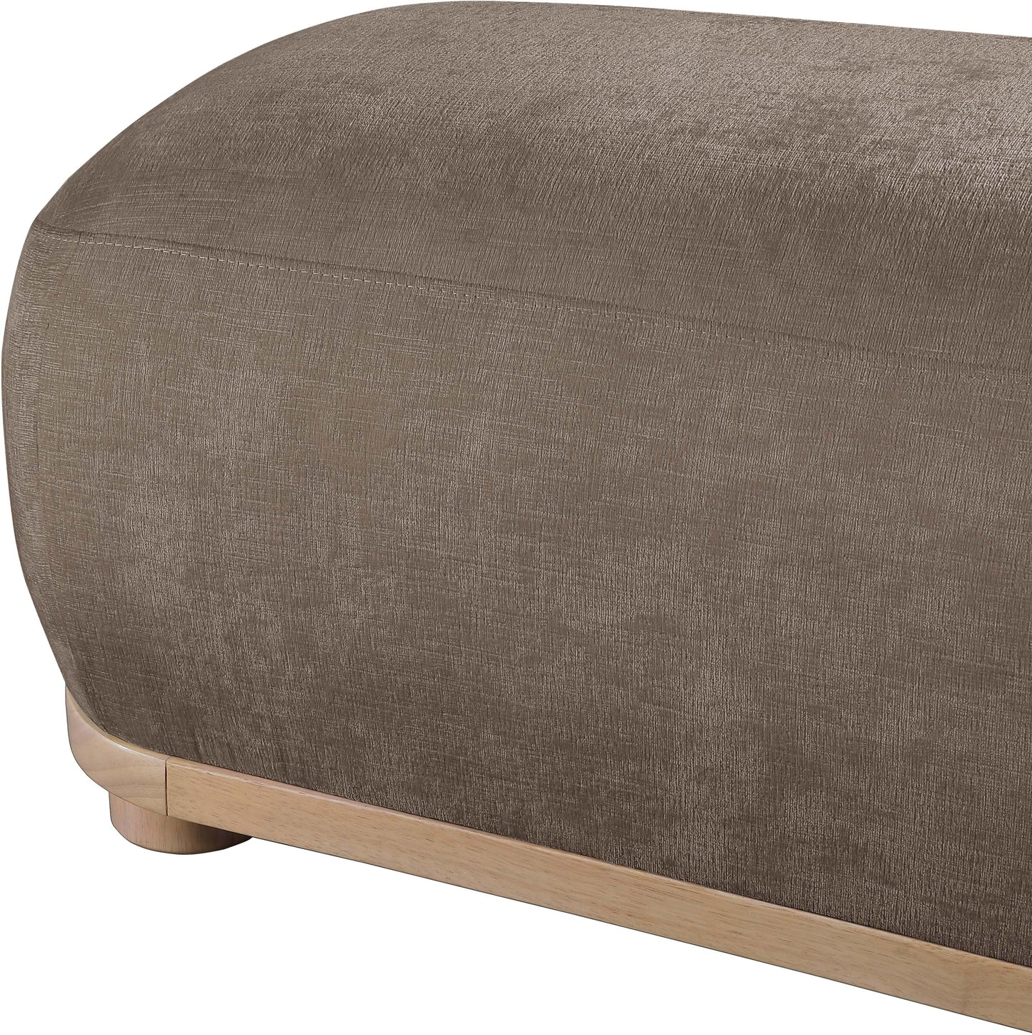 beverwil brown chenille fabric bench