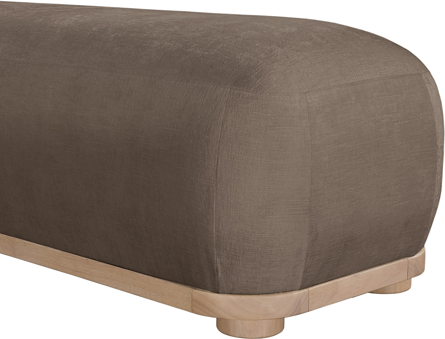 beverwil brown chenille fabric bench