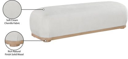 Beverwil Cream Chenille Fabric Bench