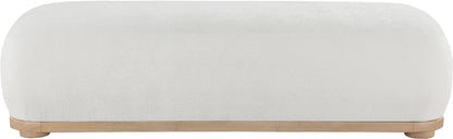 Beverwil Cream Chenille Fabric Bench