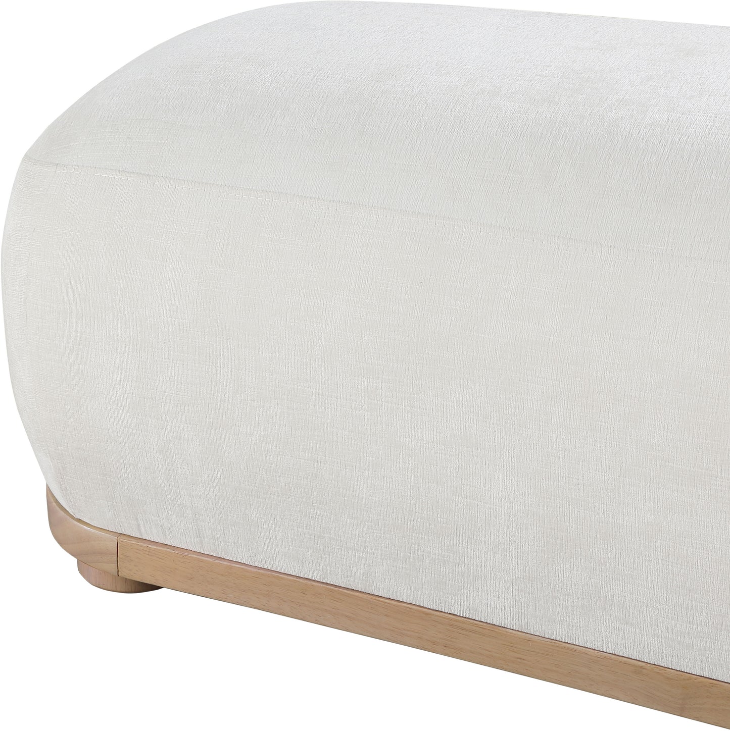 beverwil cream chenille fabric bench