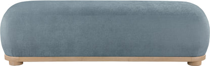 Beverwil Light Blue Chenille Fabric Bench