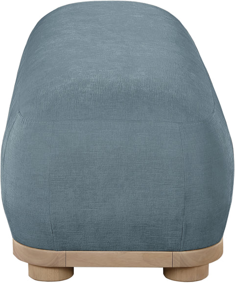 Beverwil Light Blue Chenille Fabric Bench