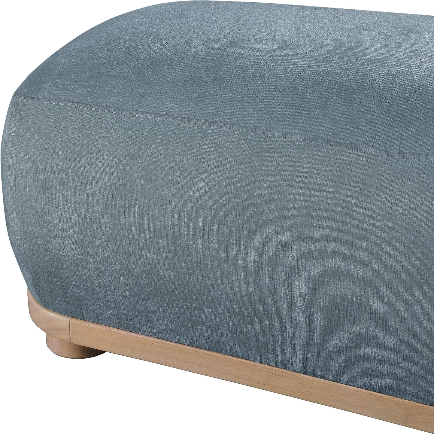 beverwil light blue chenille fabric bench