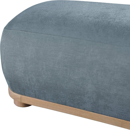 Beverwil Light Blue Chenille Fabric Bench