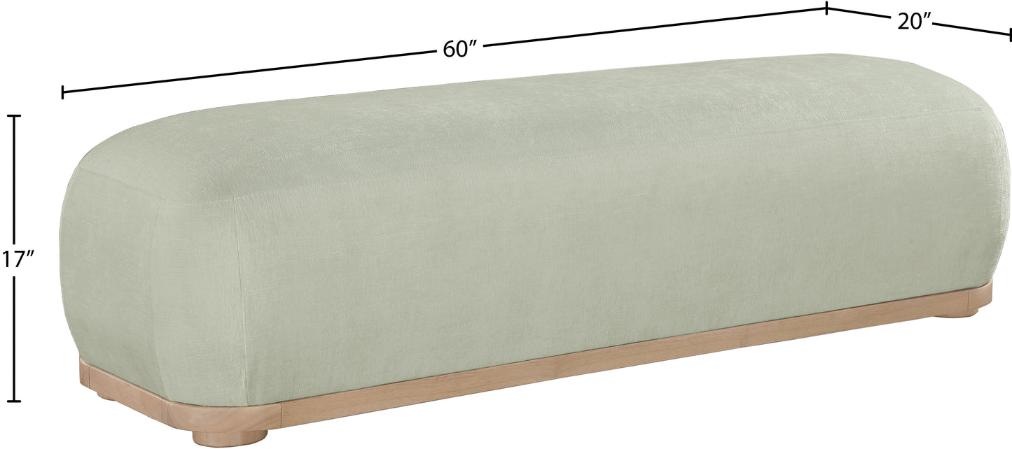 beverwil mint chenille fabric bench