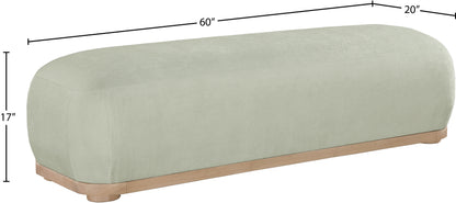 Beverwil Mint Chenille Fabric Bench