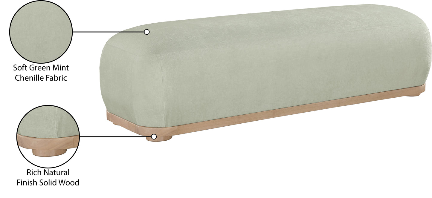 beverwil mint chenille fabric bench