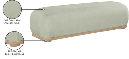 Beverwil Mint Chenille Fabric Bench