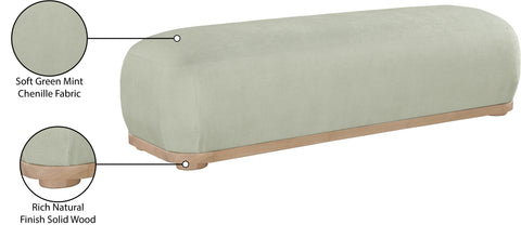 Beverwil Mint Chenille Fabric Bench