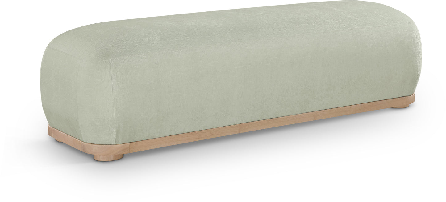 beverwil mint chenille fabric bench