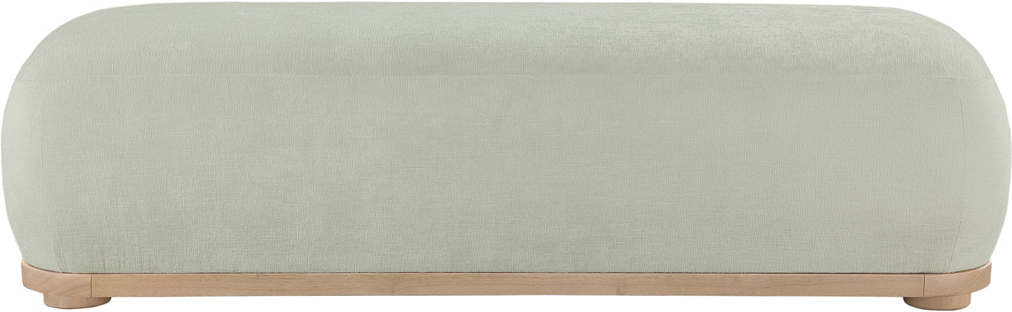 beverwil mint chenille fabric bench