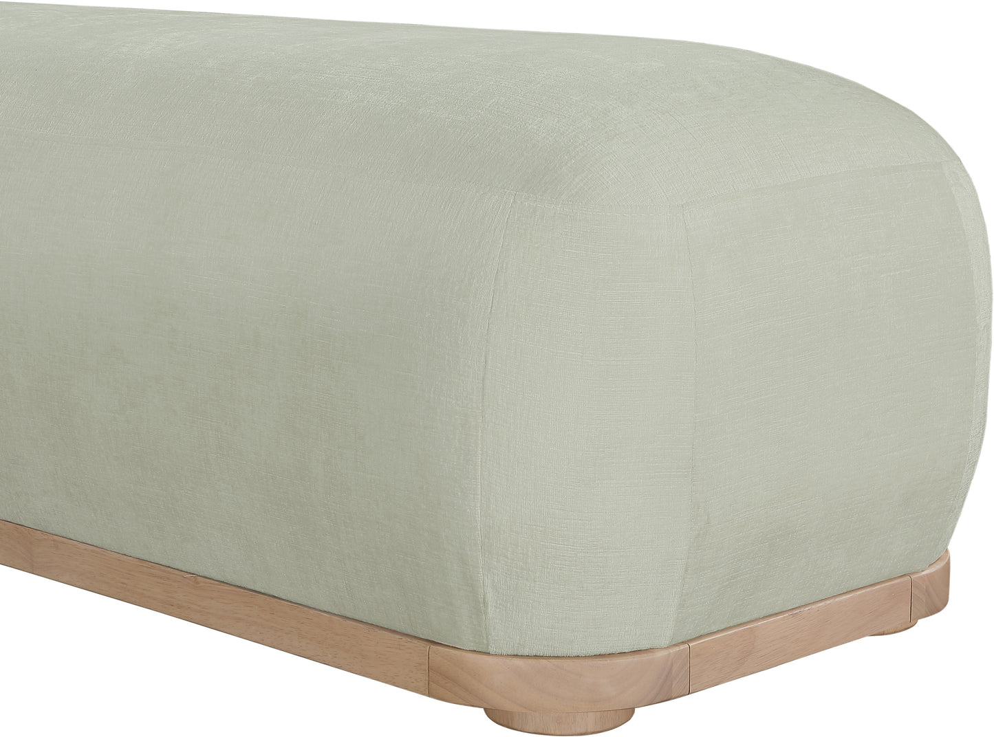 beverwil mint chenille fabric bench