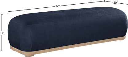 Beverwil Navy Chenille Fabric Bench