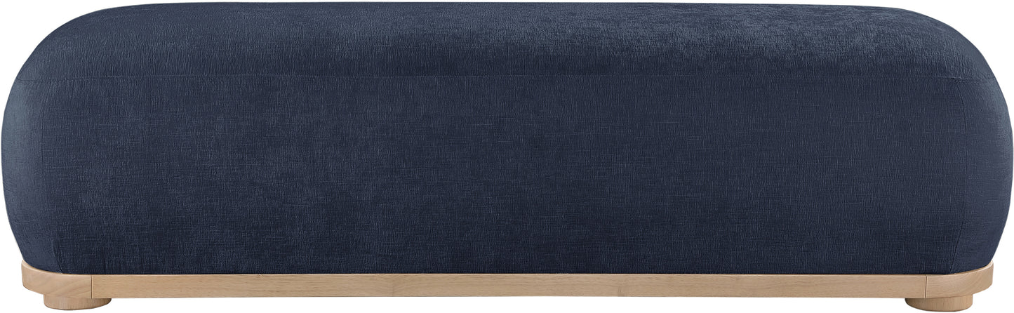 beverwil navy chenille fabric bench