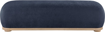 Beverwil Navy Chenille Fabric Bench