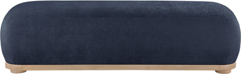 Beverwil Navy Chenille Fabric Bench