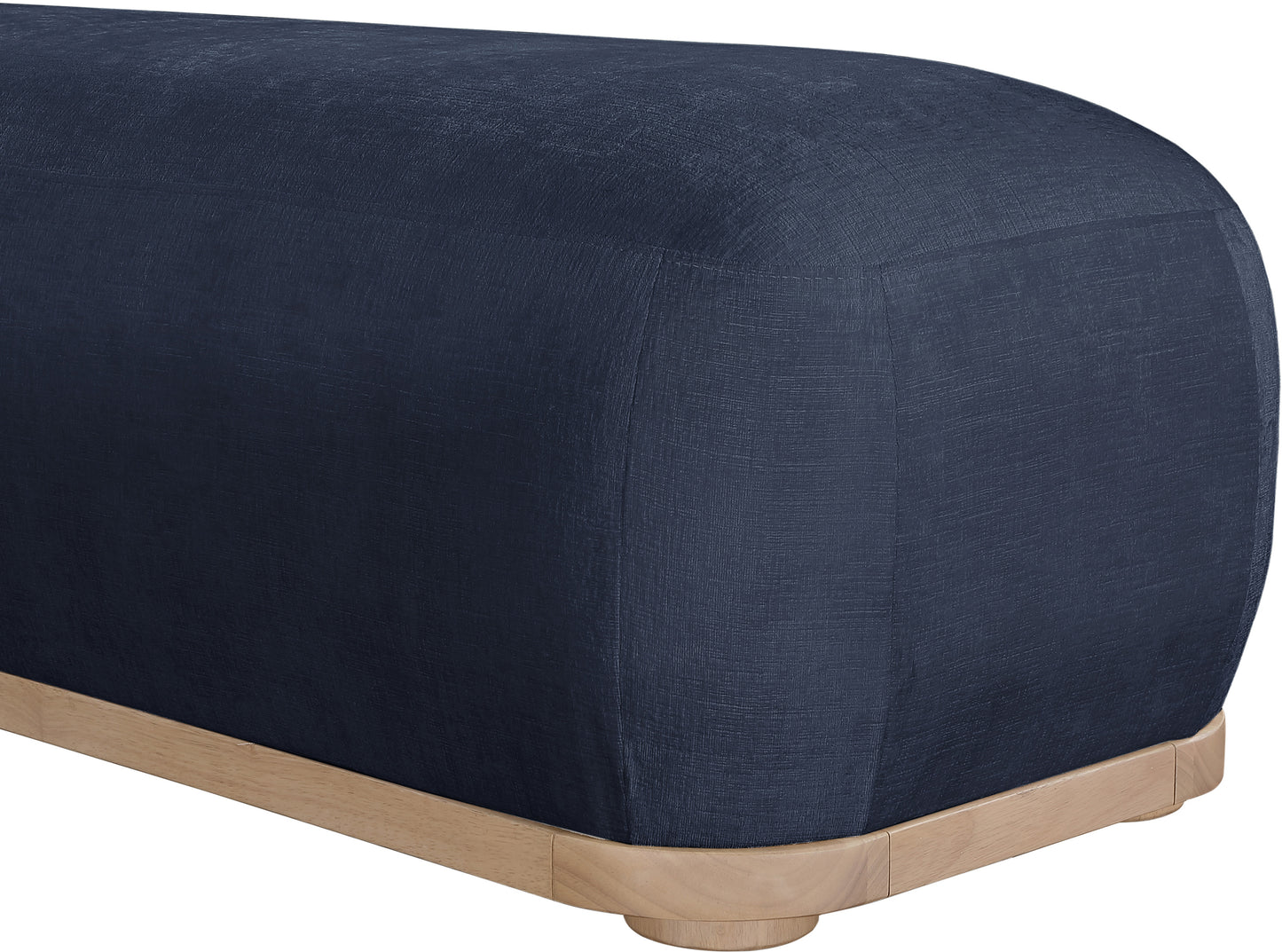 beverwil navy chenille fabric bench