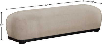 Beverwil Beige Chenille Fabric Bench