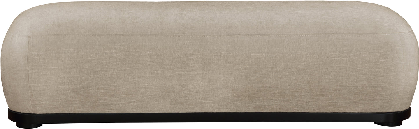 beverwil beige chenille fabric bench