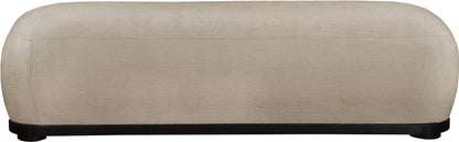 Beverwil Beige Chenille Fabric Bench