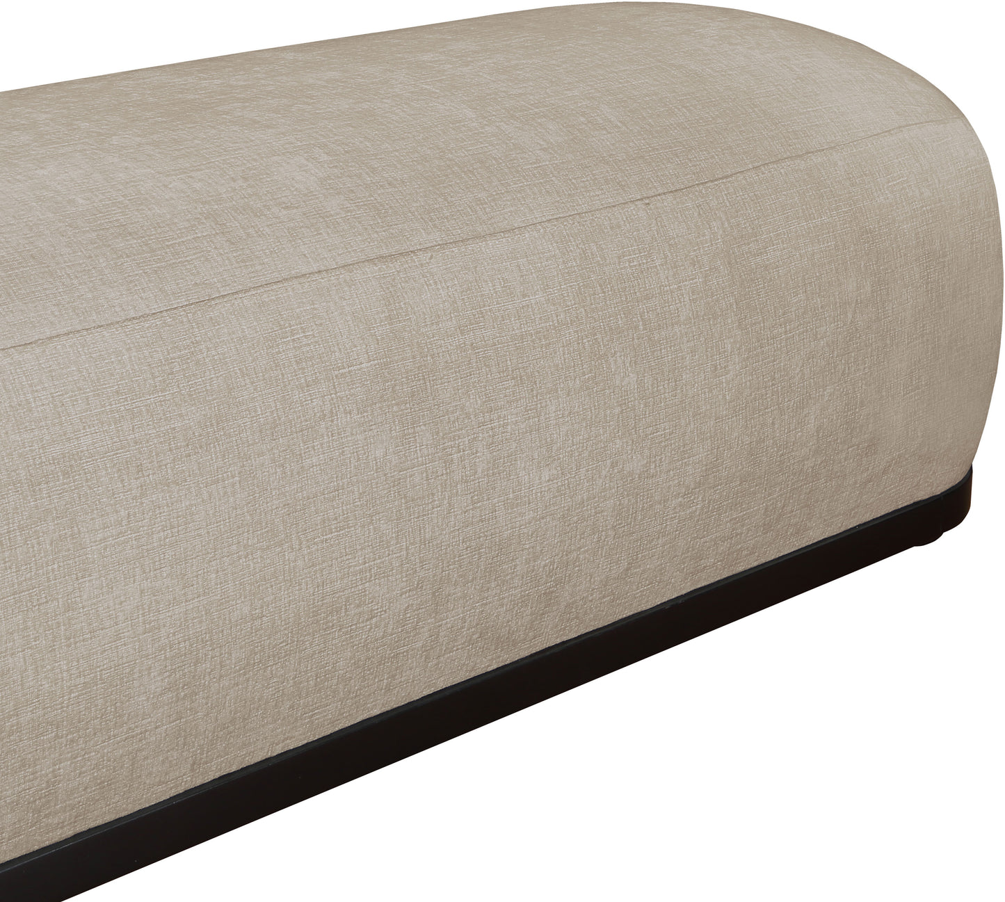 beverwil beige chenille fabric bench