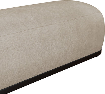 Beverwil Beige Chenille Fabric Bench