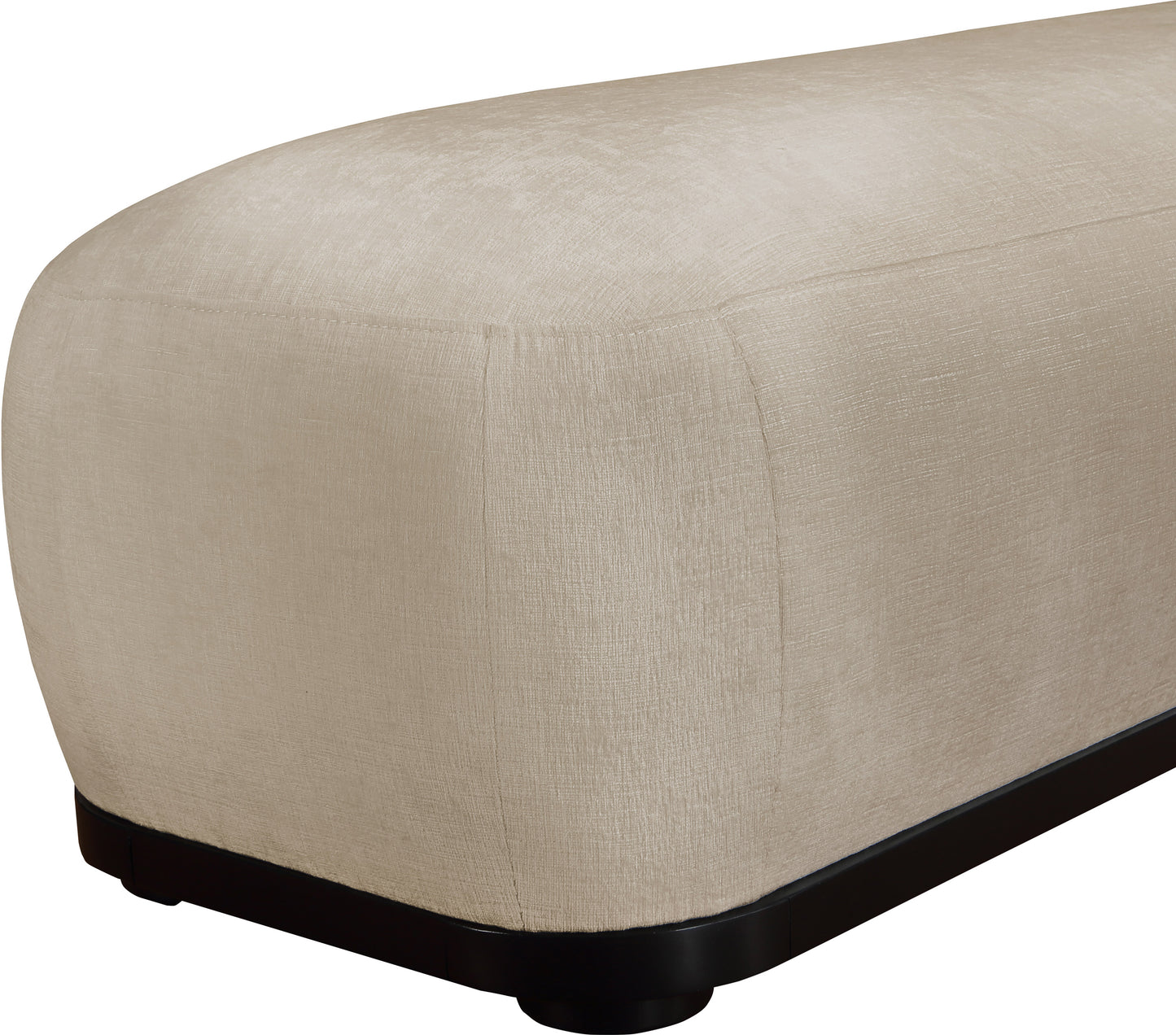 beverwil beige chenille fabric bench