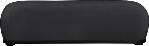 Nova Black Chenille Fabric Upholstered Bench, 1 Piece (Style 2)