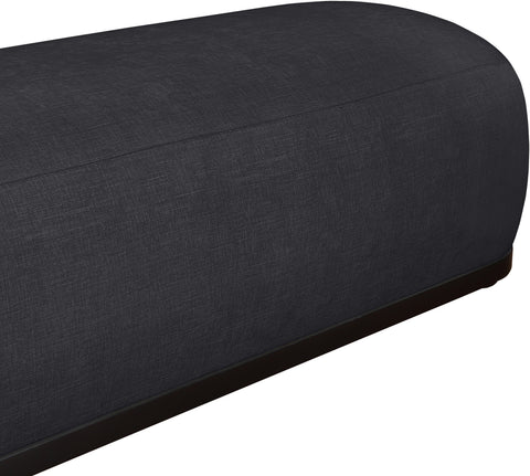 Nova Black Chenille Fabric Upholstered Bench, 1 Piece (Style 2)