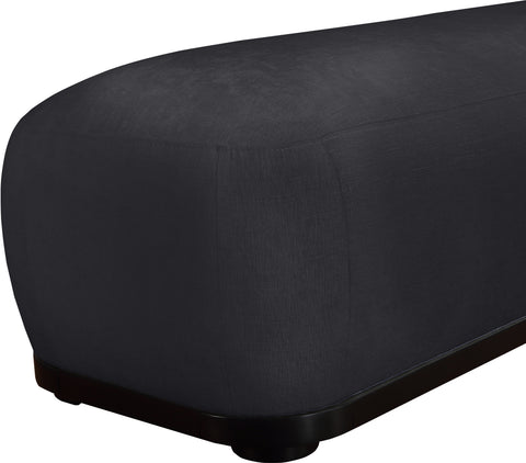 Nova Black Chenille Fabric Upholstered Bench, 1 Piece (Style 2)
