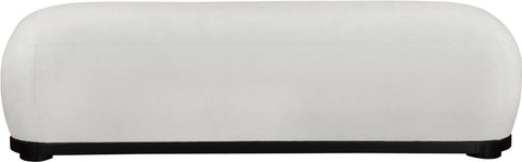 Nova Cream Chenille Fabric Upholstered Bench, 1 Piece (Style 2)