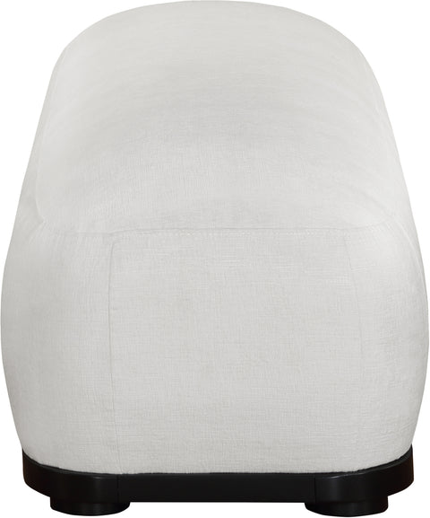Nova Cream Chenille Fabric Upholstered Bench, 1 Piece (Style 2)