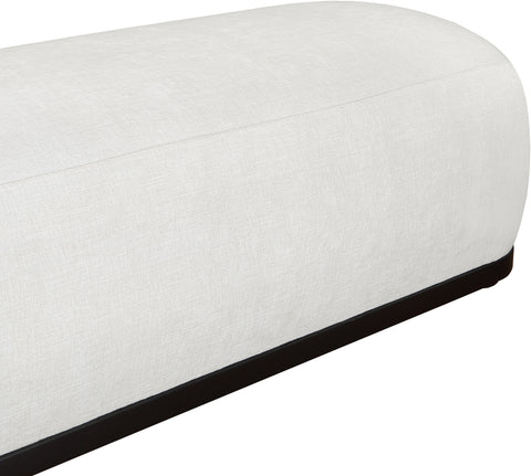 Nova Cream Chenille Fabric Upholstered Bench, 1 Piece (Style 2)