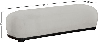 Beverwil Grey Chenille Fabric Bench