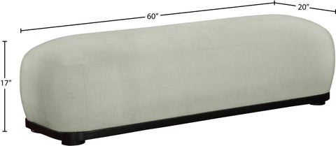 Nova Mint Chenille Fabric Upholstered Bench, 1 Piece (Style 2)