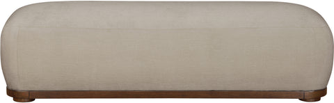 Nova Beige Chenille Fabric Upholstered Bench, 1 Piece (Style 2)