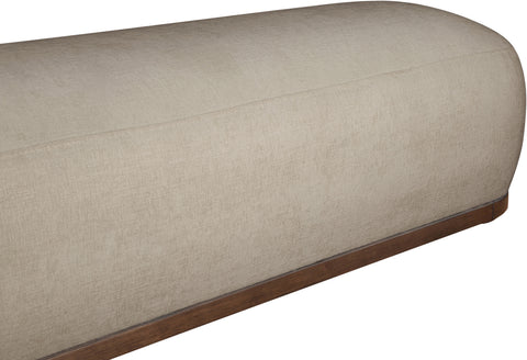 Nova Beige Chenille Fabric Upholstered Bench, 1 Piece (Style 2)